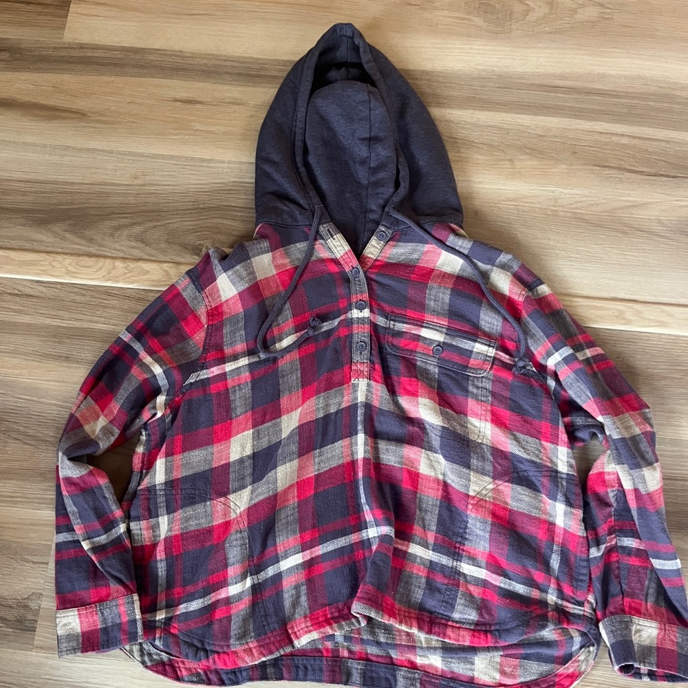American Eagle Flannel With Hood